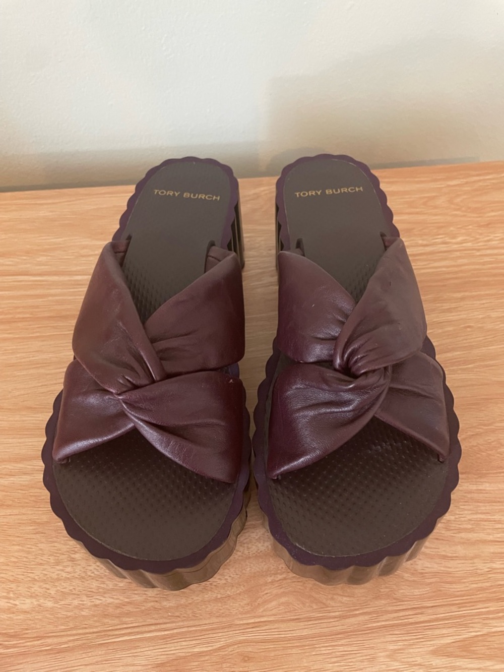 Tory Burch Plum Knotted Slide Clogs